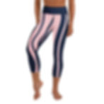 Pink and blue striped capri leggings