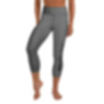 Grey capri leggings with 'BREATHE' text