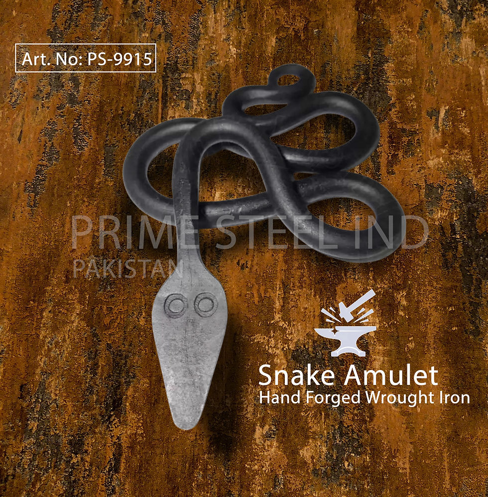 “Serpent of the Hidden Coil” – Hand-Forged Viking Snake Amulet Pakistan