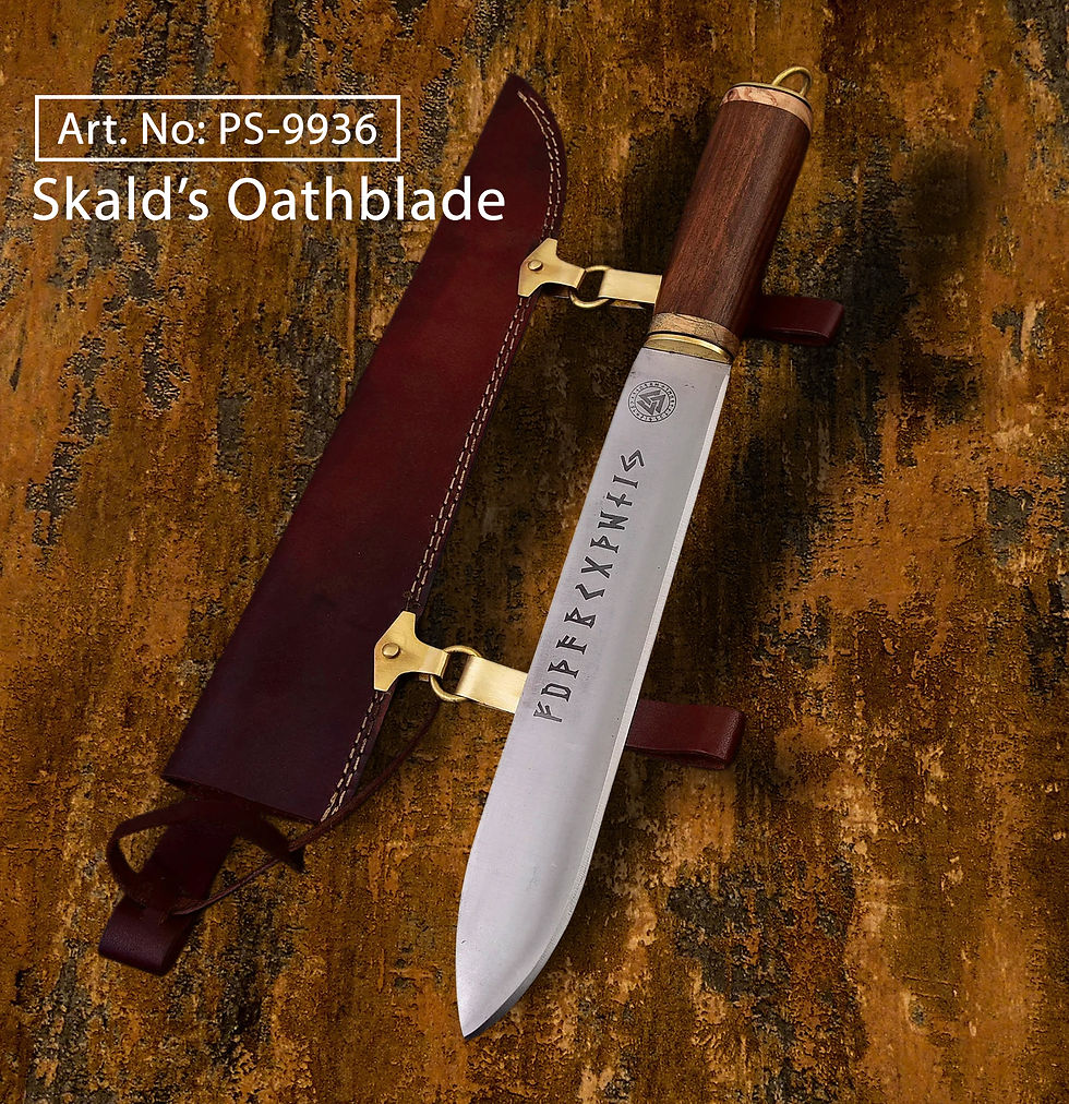 PS-9936 "Skald’s Oathblade" – Hand-Forged Viking Knife Pakistan, Carbon Steel Engraved Blade