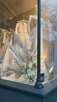 wedding dress shop close up
