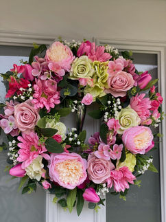 Pink spring wreath