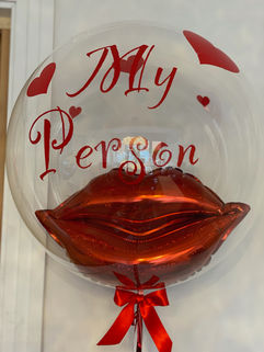Valentine clear balloon and lips
