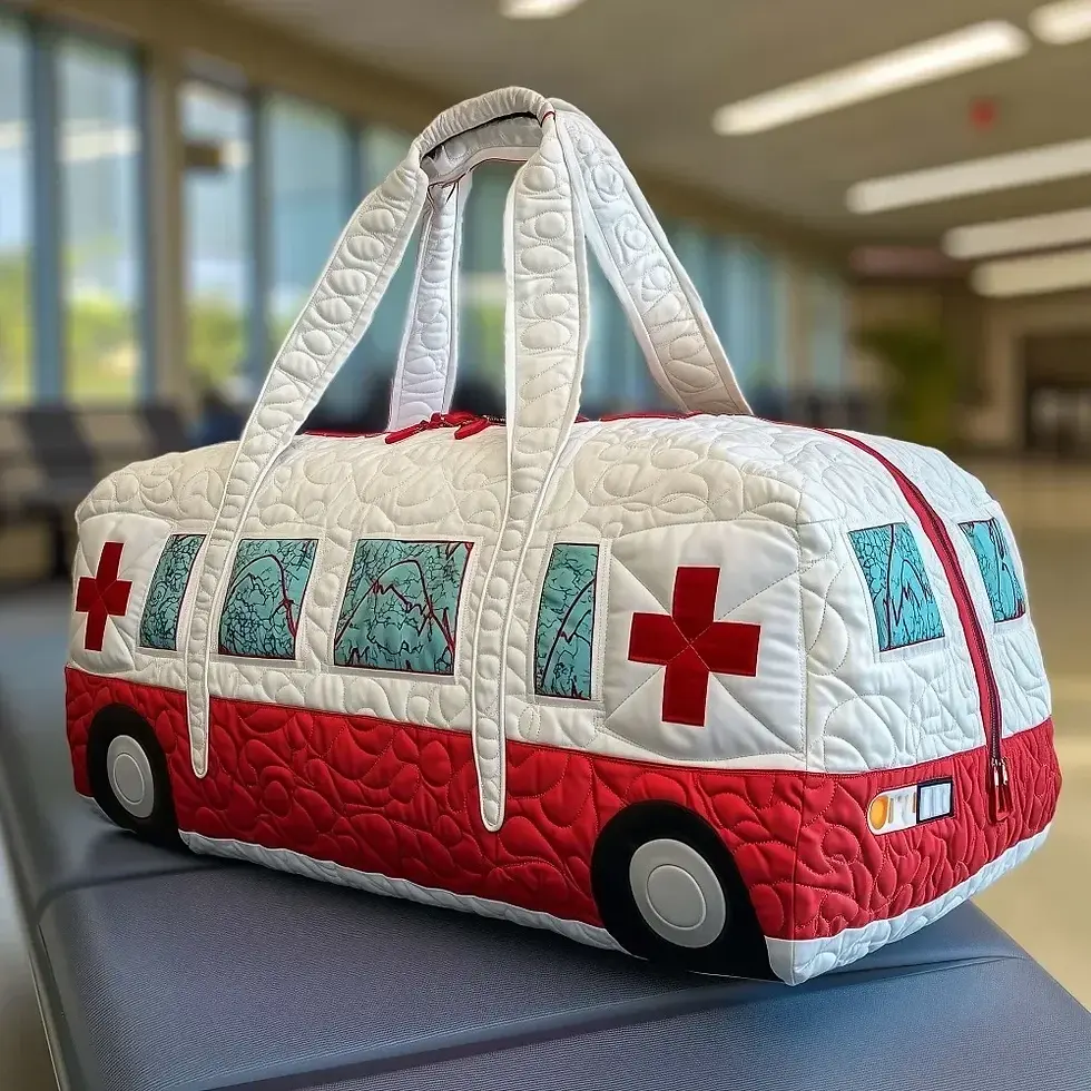 Thumbnail: Quilted Duffle Bag Large Capacity 3D Quilting Craft Travel Duffel Bag Tote Bags 