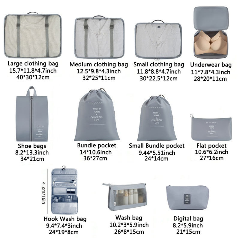 Thumbnail: Travel Set Storage Bags Clothes Digital Toiletries Shoes Organizer Bag Student D