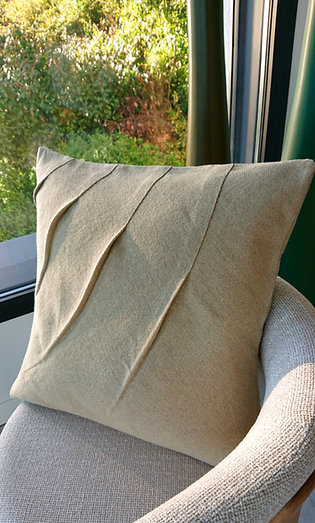 ABYS Housse de coussin Déco lin naturel drapé