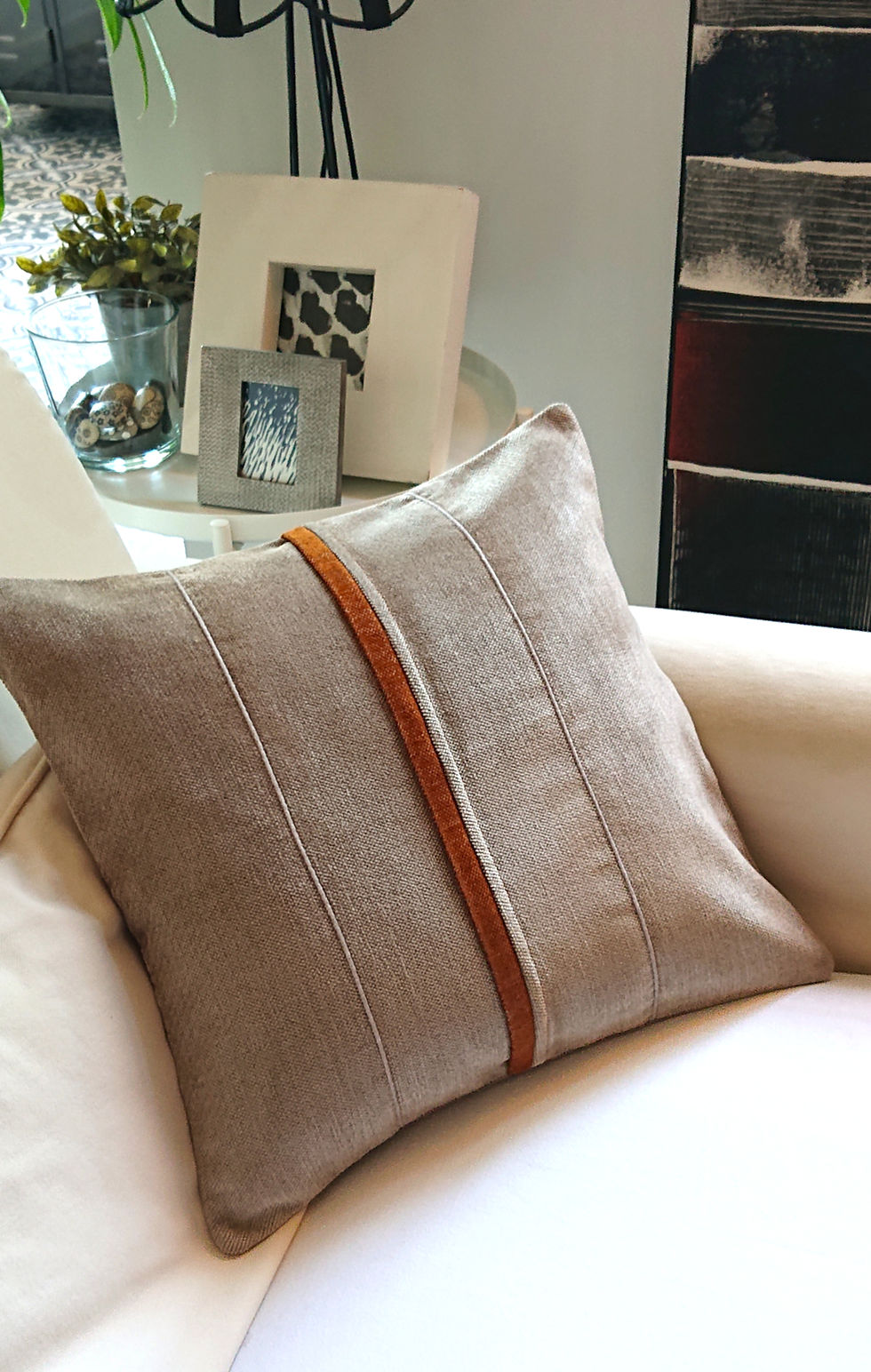 CALAMIN Housse de Coussin ARTY en velours moiré. Dimensions 44 cm x 44 cm. Dos zippé à l'américaine.