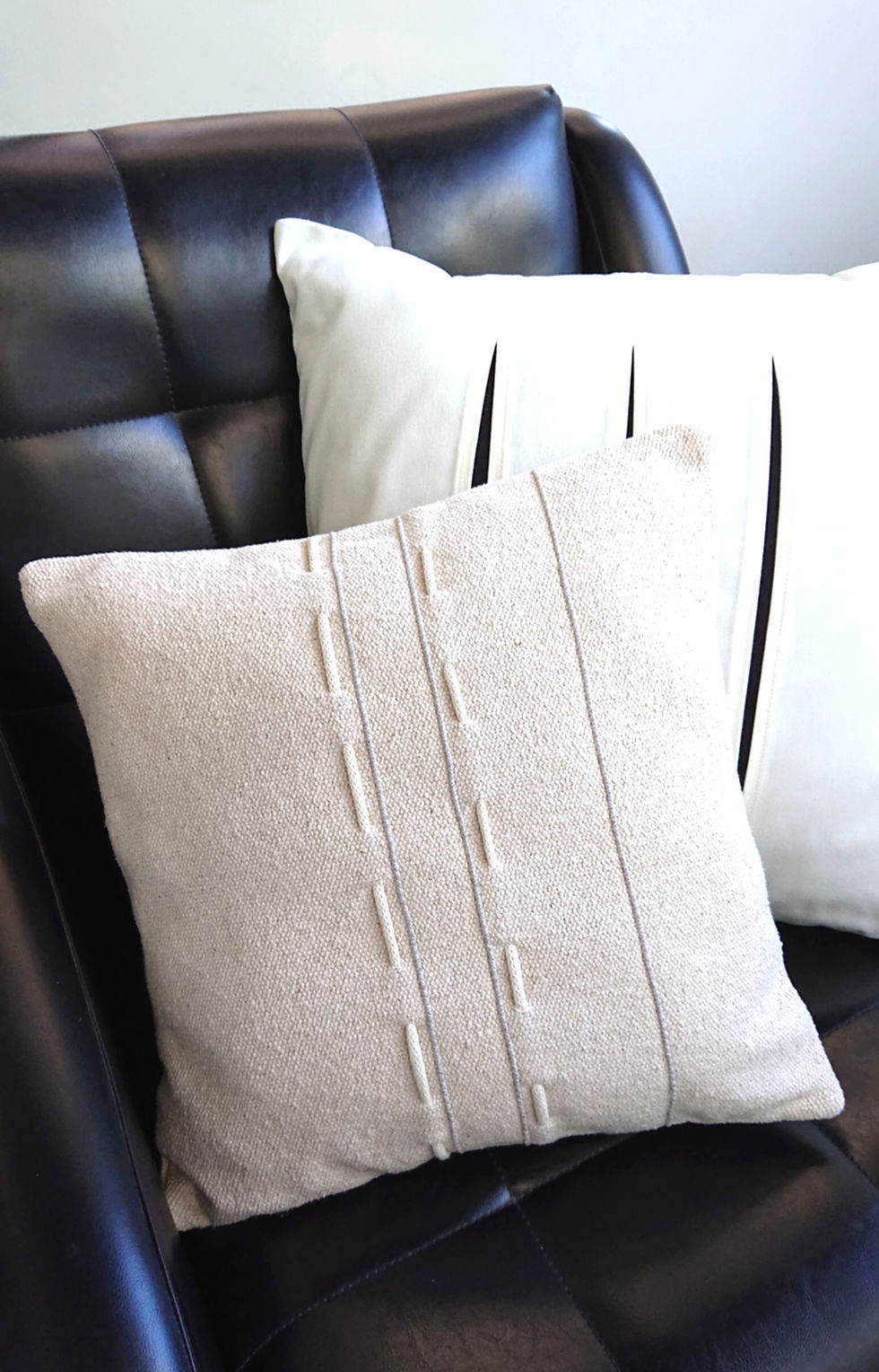 CIPOLIN Coussin Déco en coton brut écru