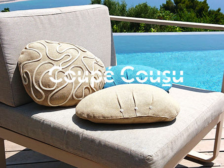 Coussins de forme galet en lin brut