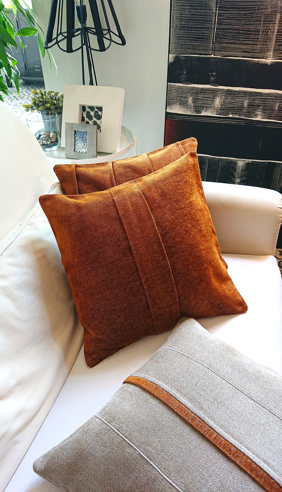 CORTEN Housse de Coussin ARTY en velours avec pli plat. déhoussable.