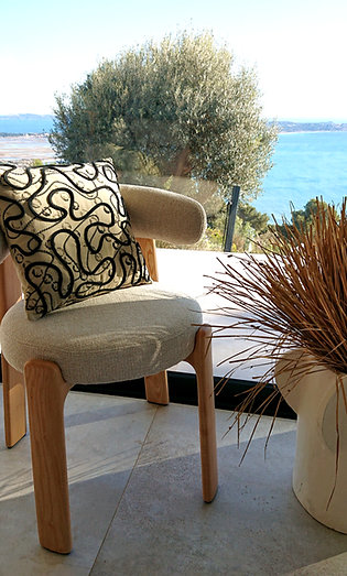 TONI Coussin ARTY coton beige 40 cm x 40 cm
