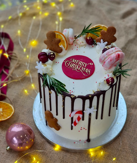 Julekage 30 pers (2 etager) | Red velvet med flødeostecreme