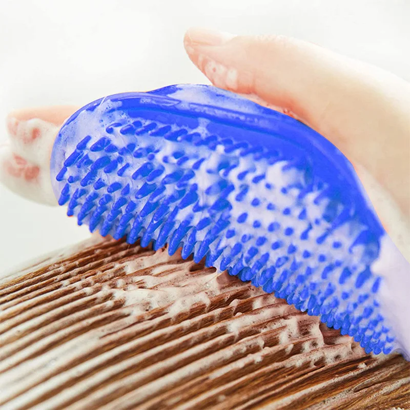 Miniatura: Soft Rubber Dog Brush Comb Cat Bath Brush Rubber Glove Hair Fur Grooming Massage
