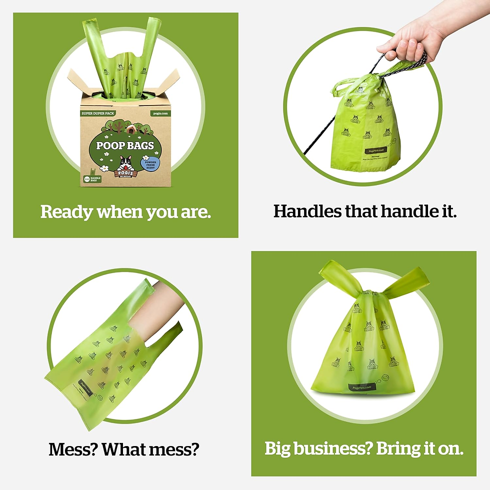 Miniatura: Pogi’S Dog Poop Bags with Handles – Extra-Thick, Leak-Proof, Large, Unscented, 9