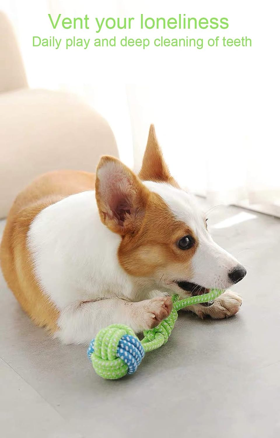 Miniatura: Dog Toy Interactive Chewing Rope Ball Toys Natural Cotton Washable Durable Tug o