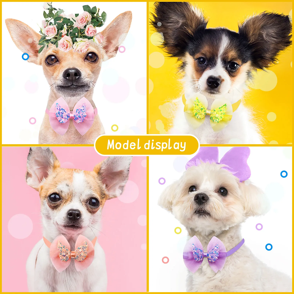 Miniatura: 10Pcs Pet Dog Bow Collar Adjustable Dog Cat Bows Collar Lace Bling Necktie for S