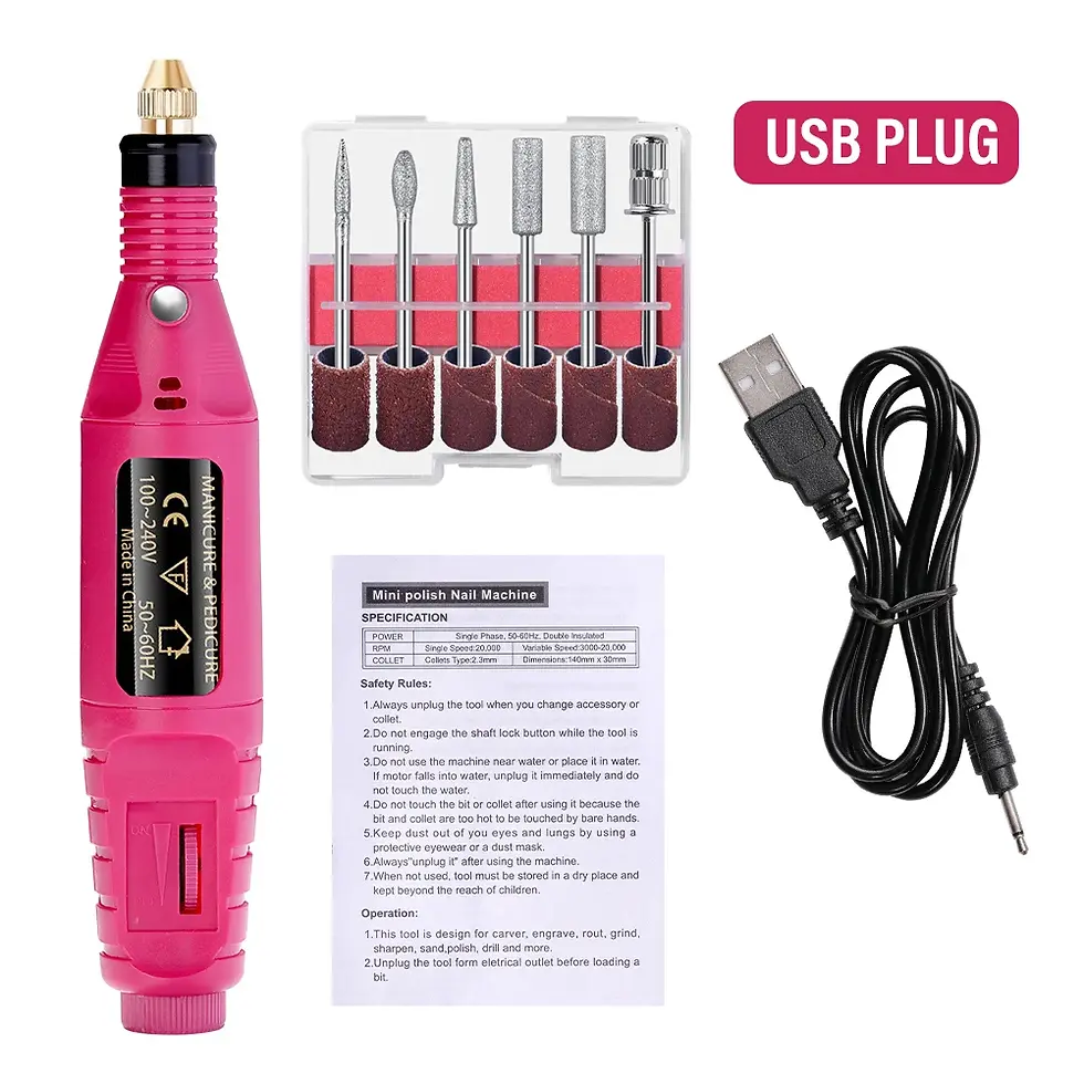 Miniatura: LULAA Electric Nail Drill Machine Set Pedicure Grinding Equipment Mill for