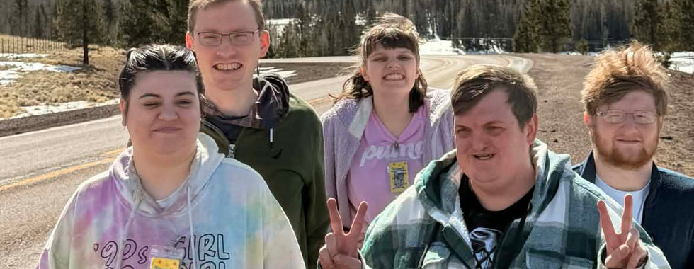 sunrise park resort outing scenic road with snow and trees