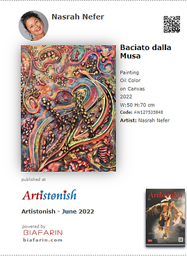 Nasrah Nefer's Artworks published in ArtistonishArt MagazineJune 2022 as Contest Winner