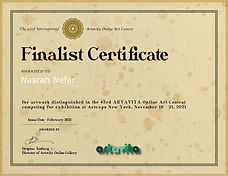 Nasrah Nefer is Finalist in the 43. Artavita contest , New York