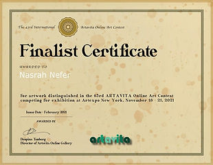 Nasrah Nefer is Finalist in the 43. Artavita contest , New York