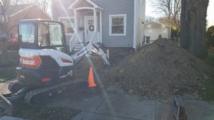 Sewer repair with an excavator 