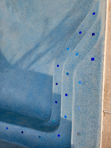 pool step edge blue dot accent tile detail Arizona Fireside Pools