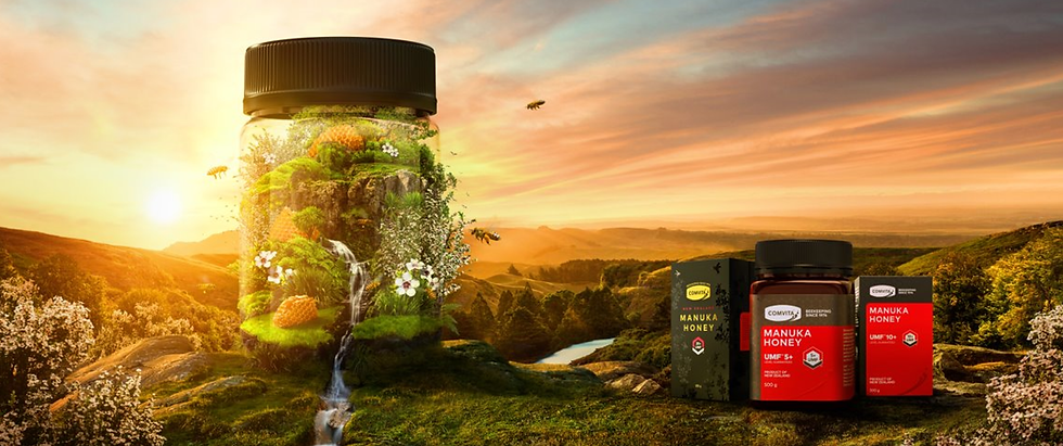 Landschap met potten Manuka honing