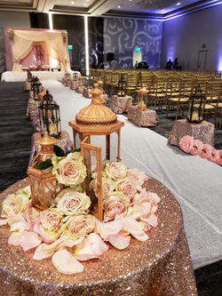 R&R Event Rentals - Bay Area Indian Wedding Decor - Backdrops & Draping, Table Linens, Centerpieces,