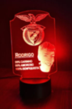Luz led emblema personalizado com nome e foto