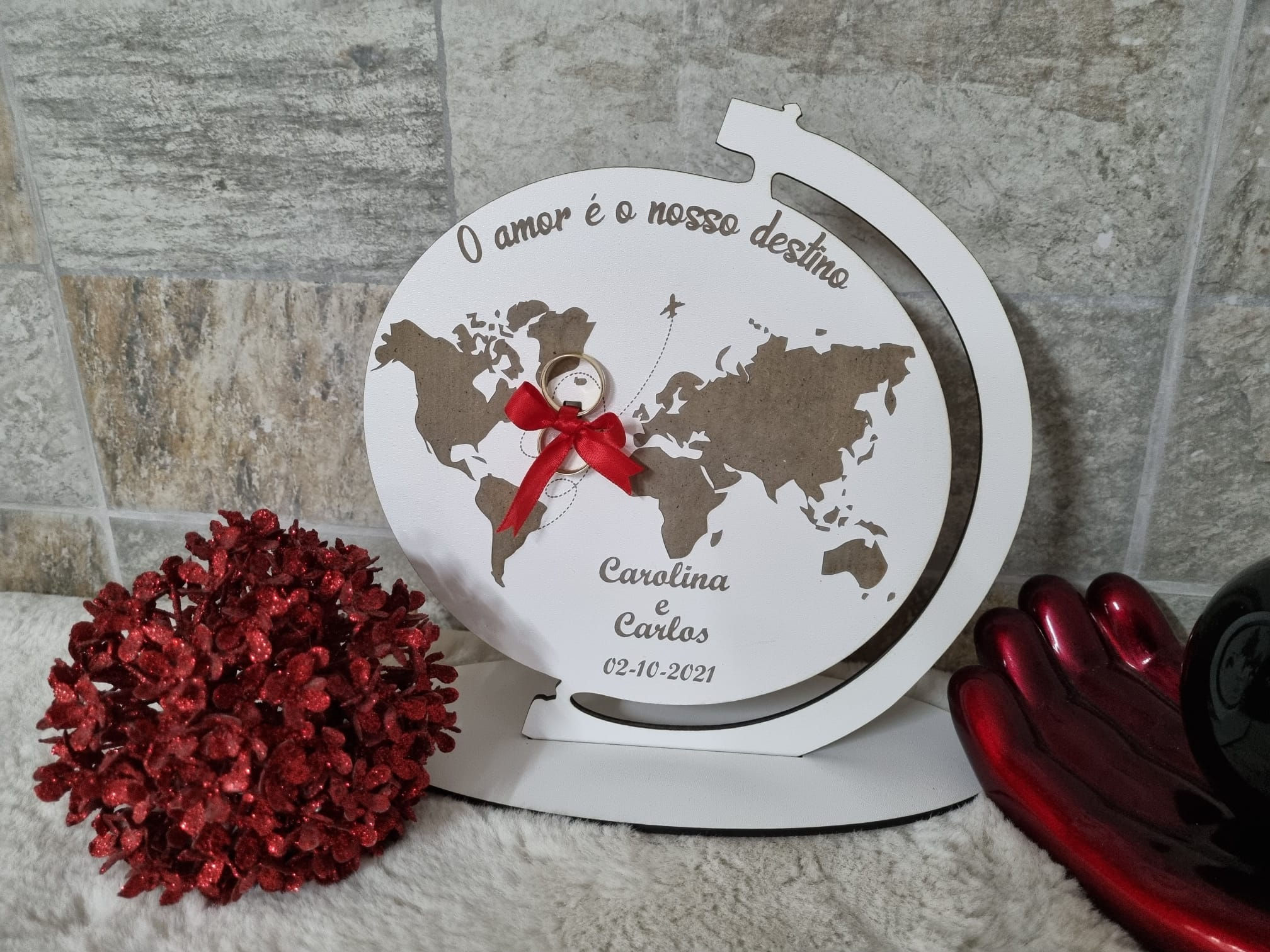 Porta Alianças personalizado Globo