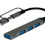 Miniatura: CC-824 / USB HUB C+A USB A, Doble Macho A 4 Puertos USB3.0 Carcaza de Aluminio