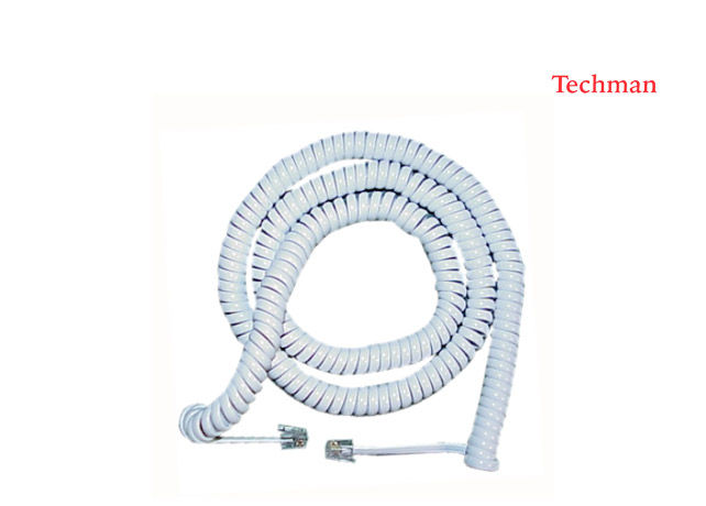 TA-314WH - Cable Resortado Alta Resistencia y Flexibilidad con 2 Plug 4P4C