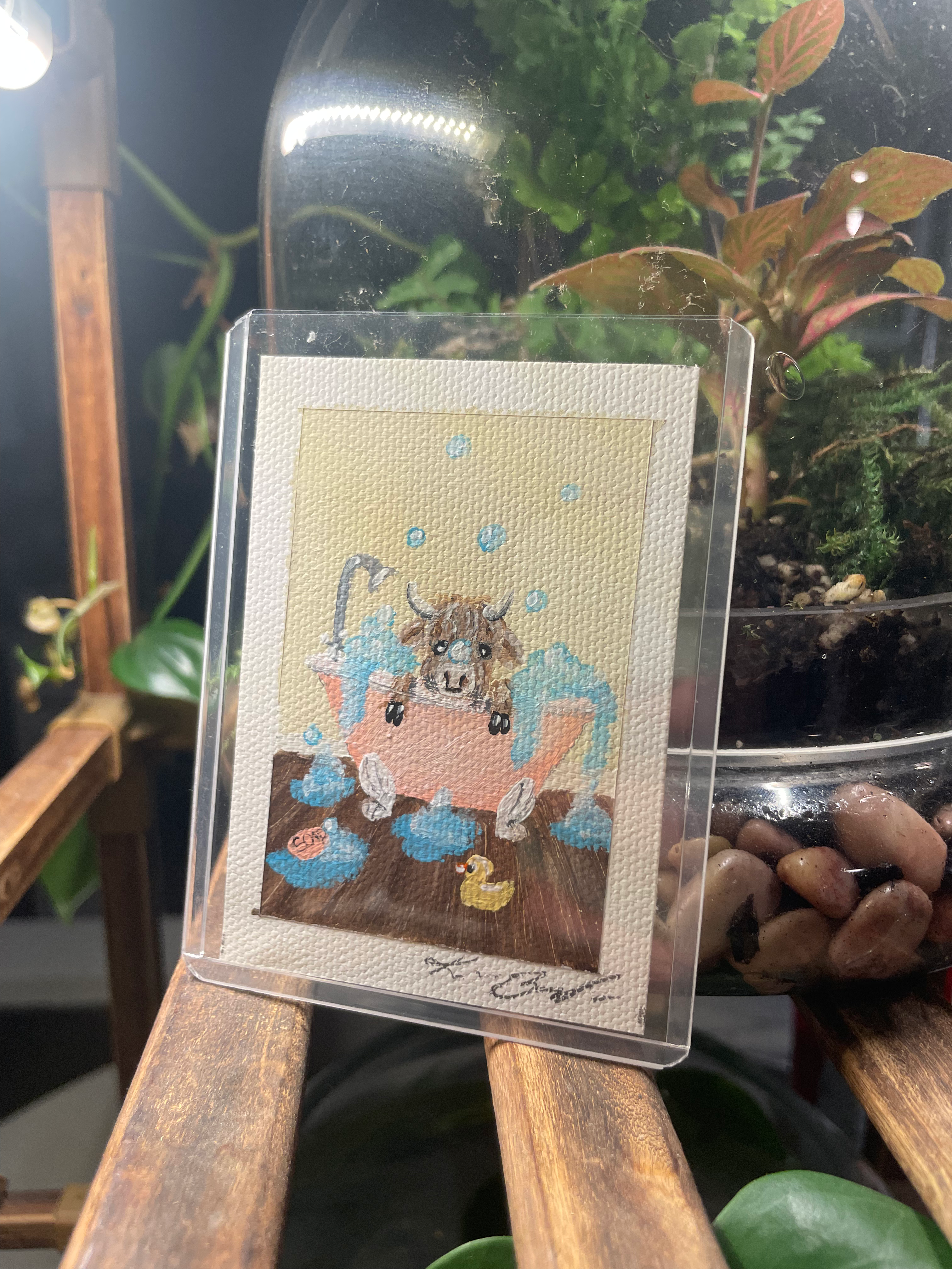 ATC Acrylic Painting Cow