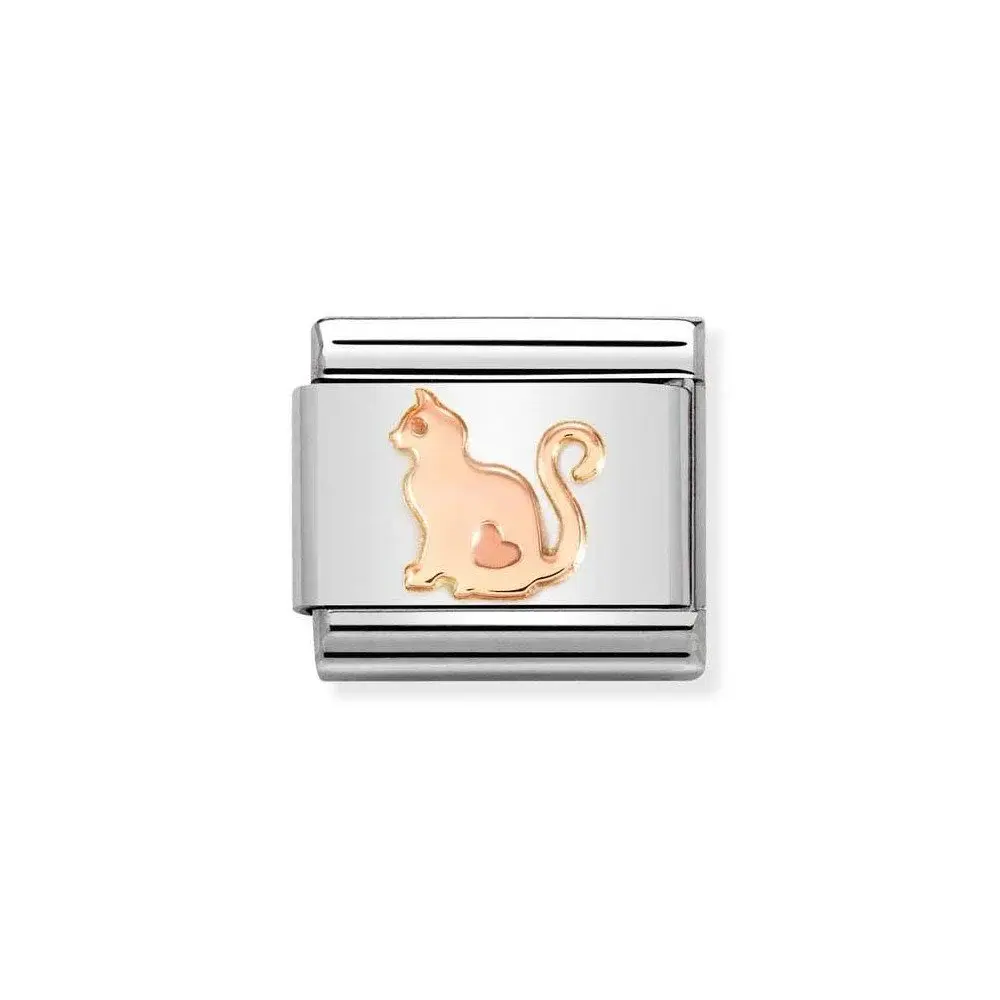 Nomination rose altın detaylı çelik Charm