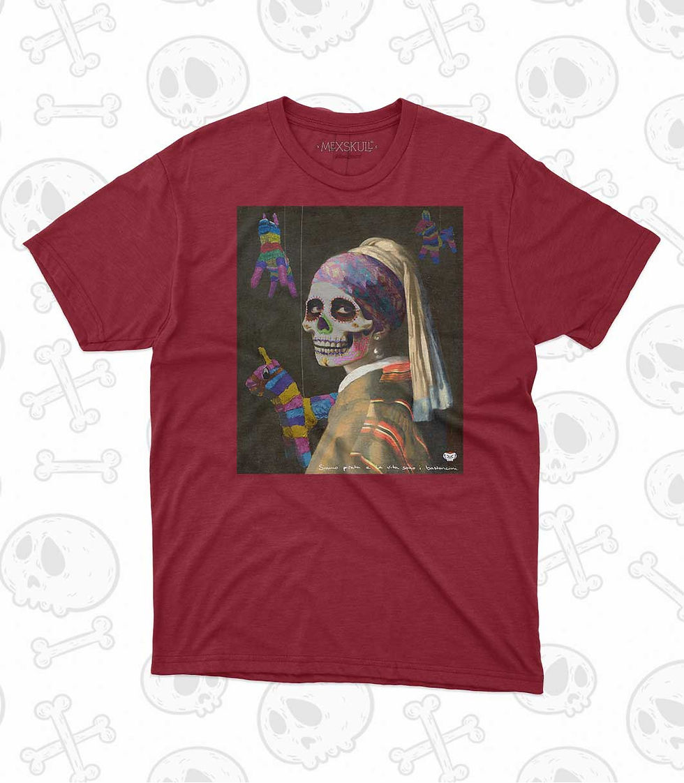 Thumbnail: SKULL WITH EARRING - unisex t-shirt