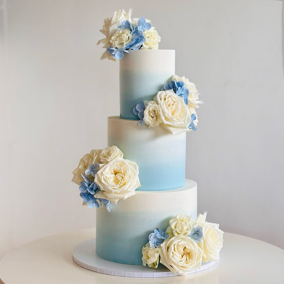 Light blue three tier