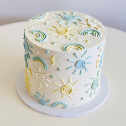 Rainbow blue and green