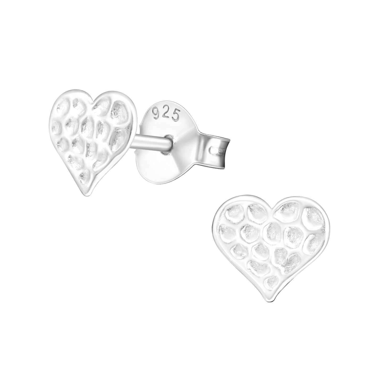 Pendientes de plata con forma de corazón