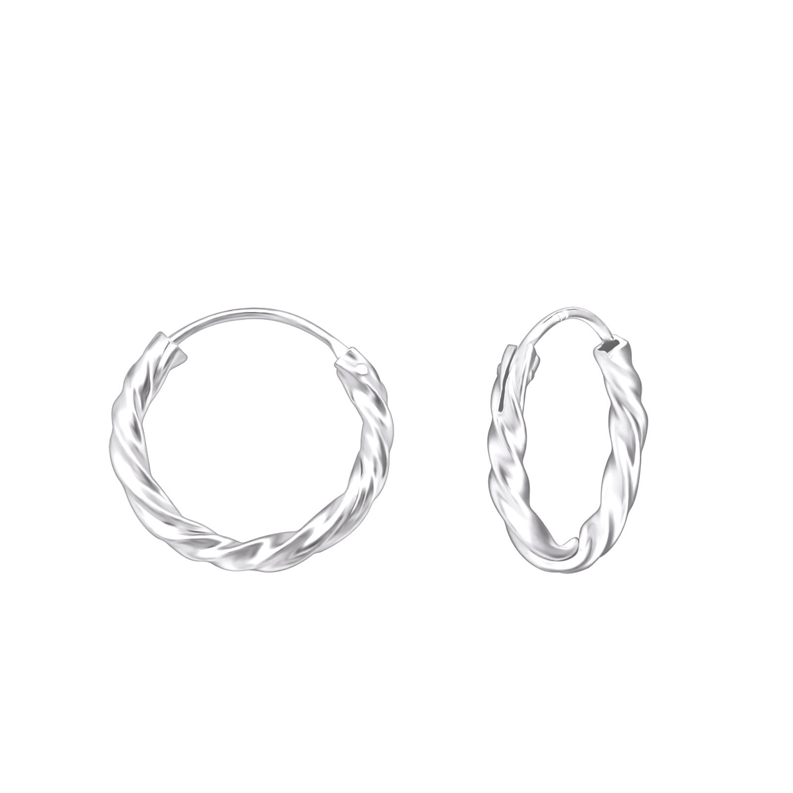 Aros de plata trenzados de 14 mm