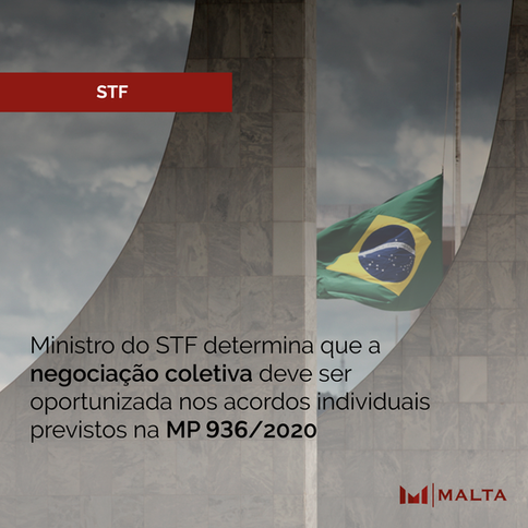 Ministro do STF determina que a negociação coletiva deve ser oportunizada nos acordos individuais pr