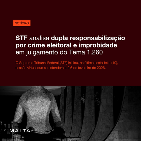 STF analisa dupla responsabilização por crime eleitoral e improbidade em julgamento do Tema 1.260