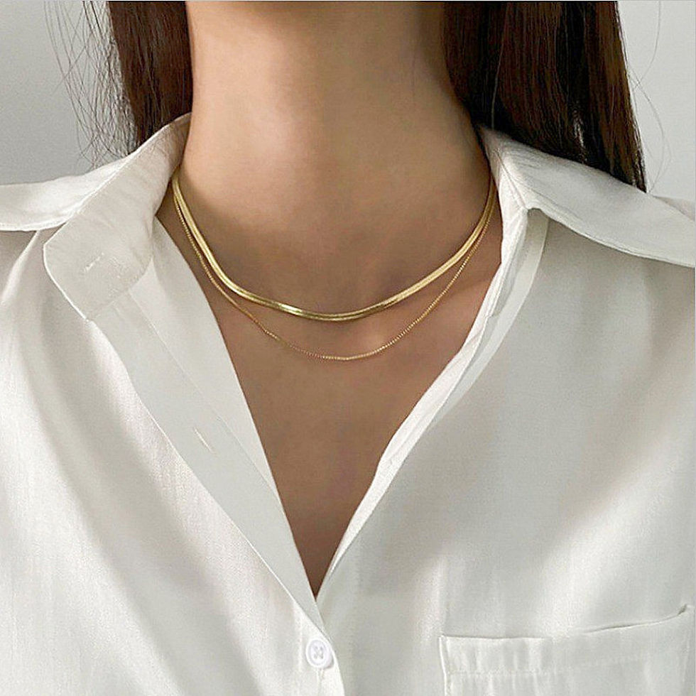 Thumbnail: Delicate Double Layer Thin Snake Chain Necklace for Women Sexy Gold Color Cool C