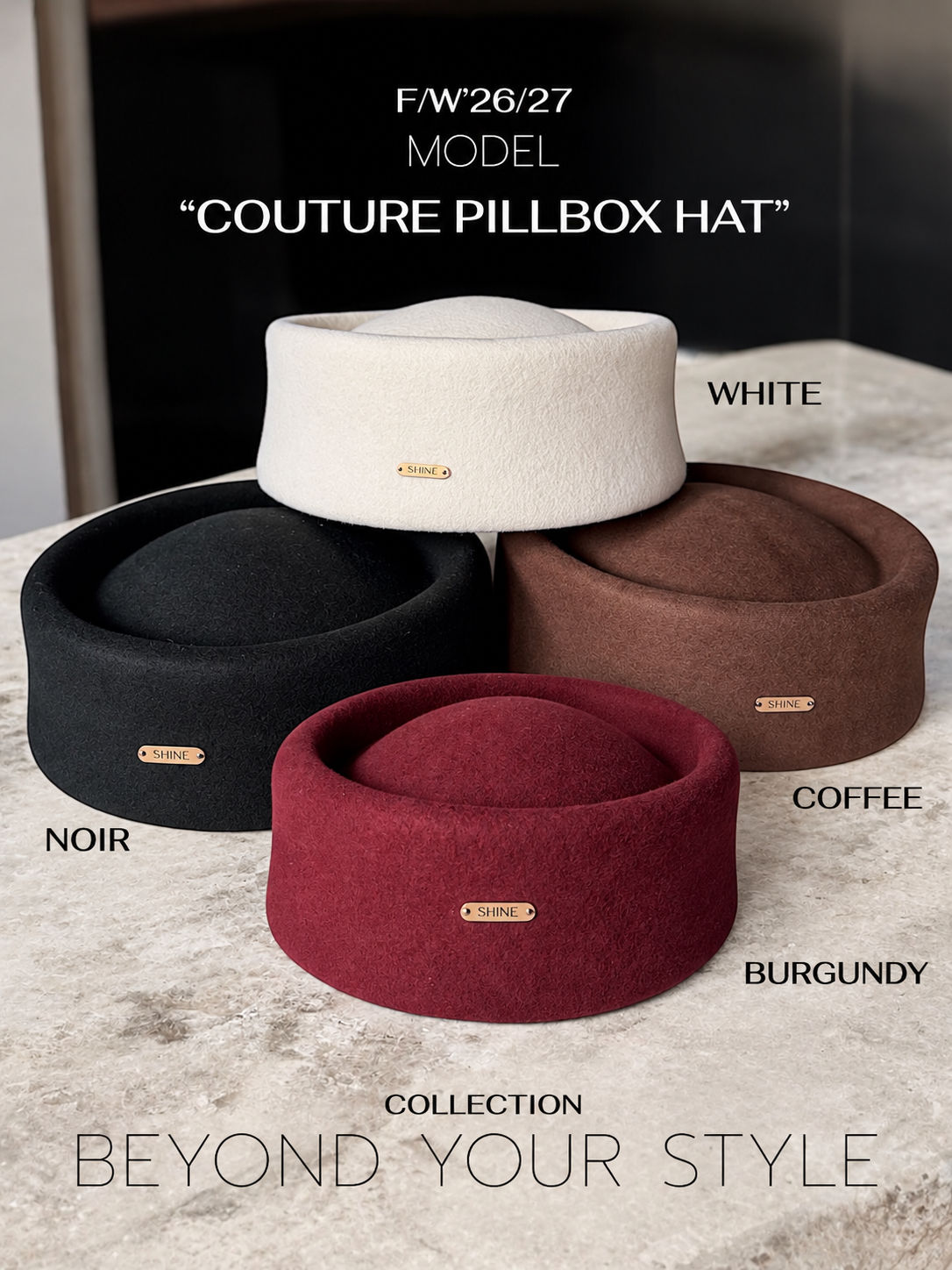 COUTURE PILLBOX HAT