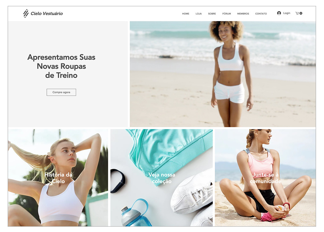 Template para loja virtual de roupas de esporte