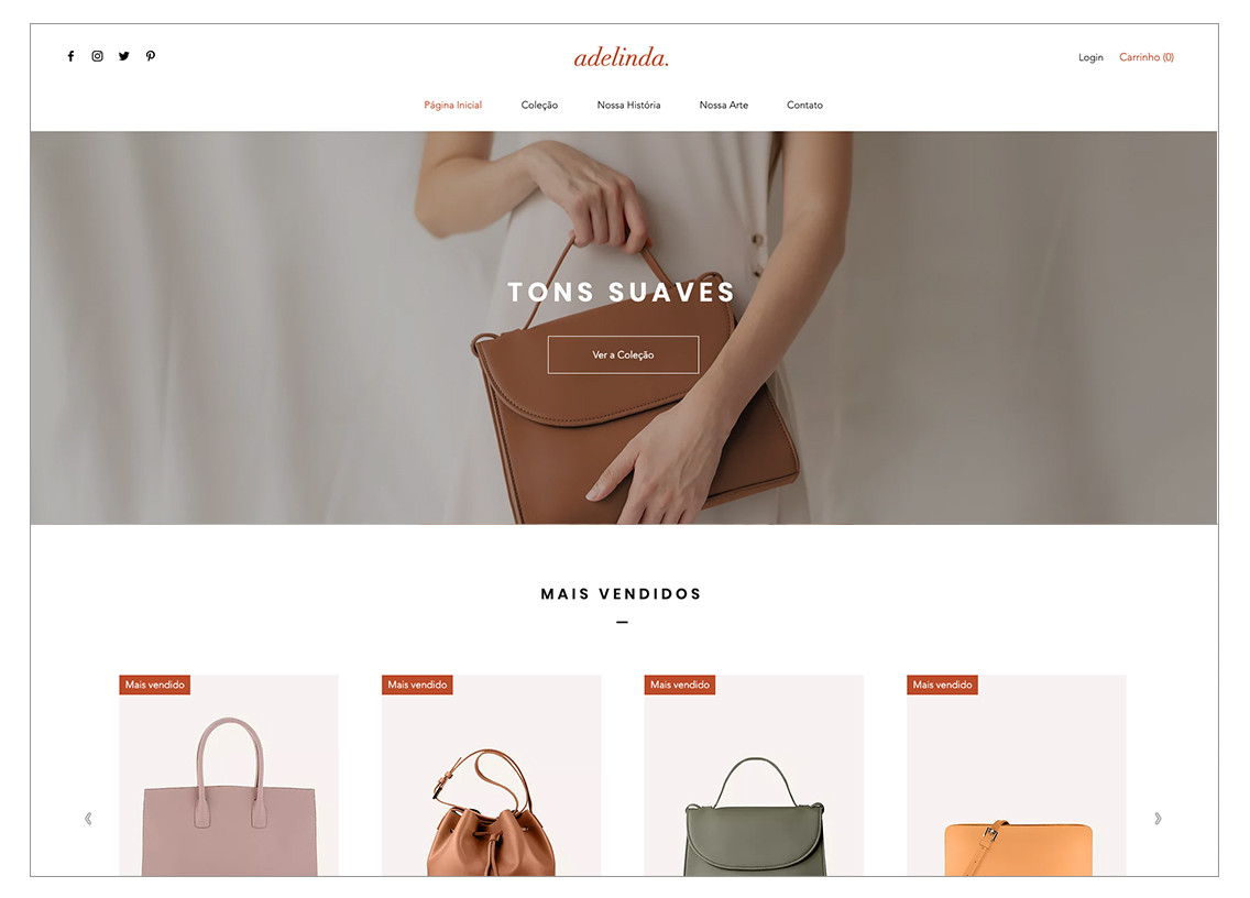 Template para loja virtual de acessórios femininos