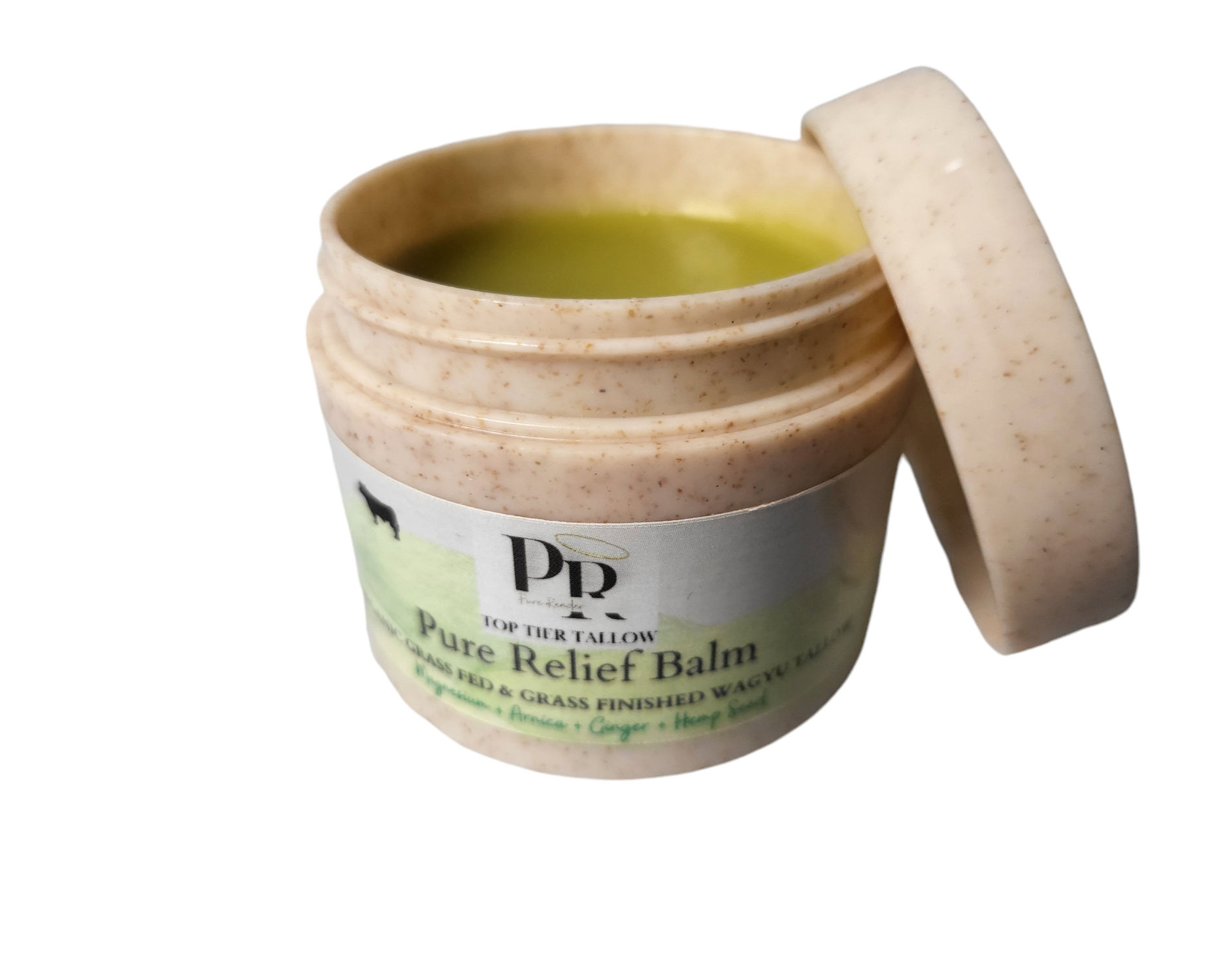 front view, organic tallow balm