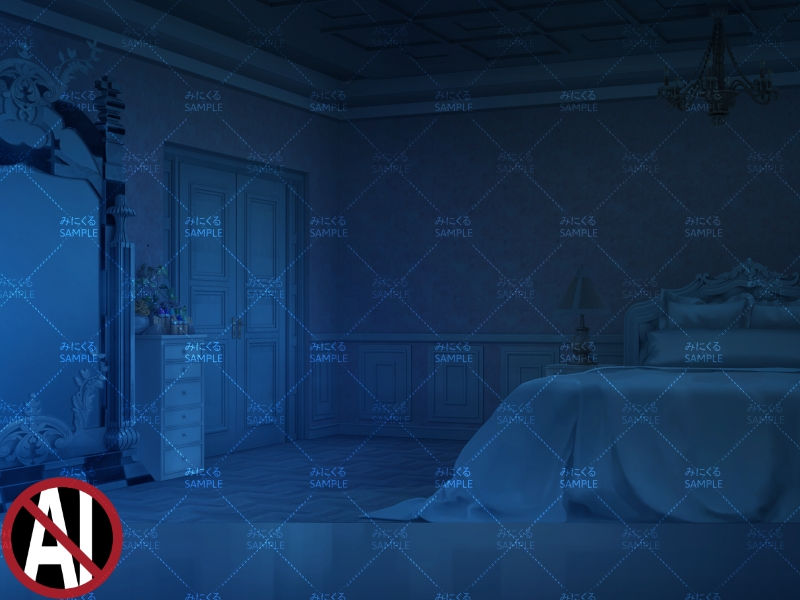 お嬢様の部屋①ピンク+テーブル(消灯) - お部屋編01