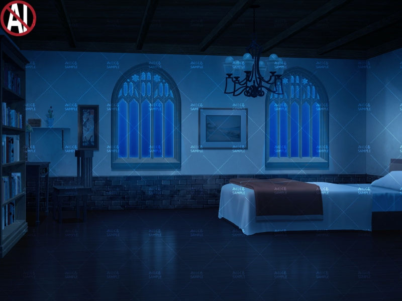 屋敷の寝室①(消灯) - ファンタジー編05