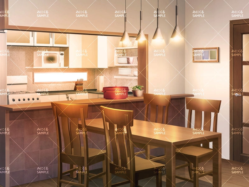 ダイニングキッチン(夕方) - 日常編18